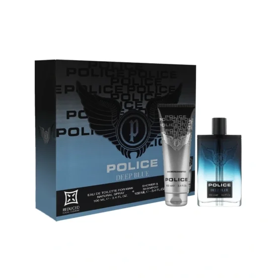 Kit Perfume Masculino POLICE Deep Blue EDT 100 ml + Gel de Banho 100 ml