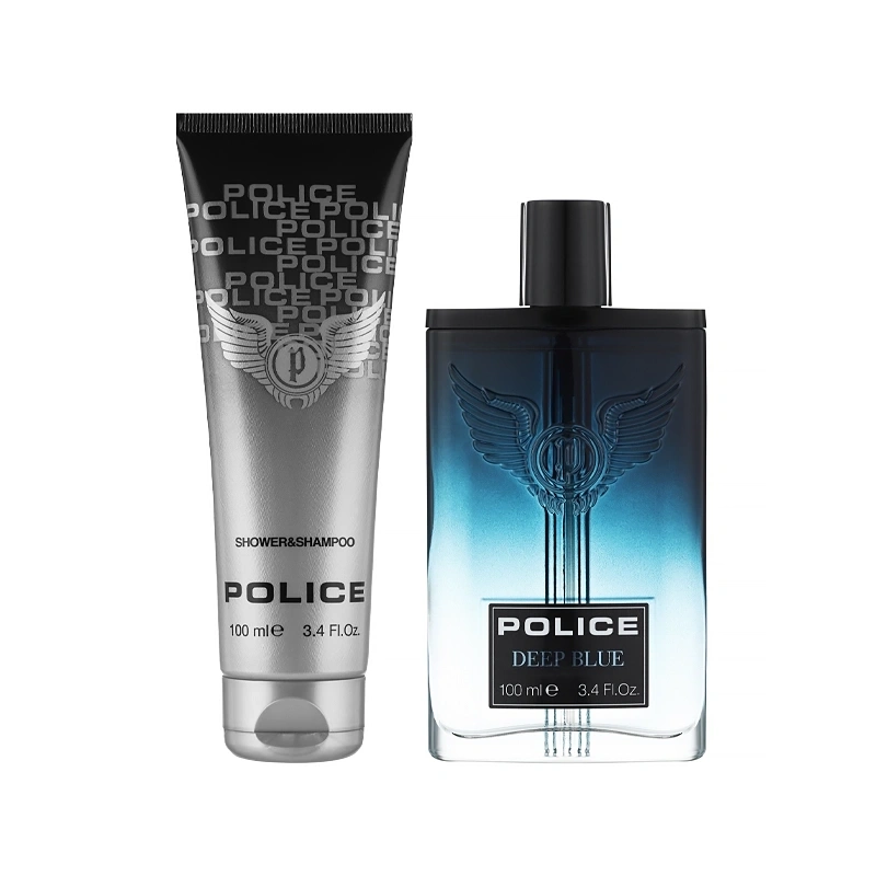 Kit Perfume Masculino POLICE Deep Blue EDT 100 ml + Gel de Banho 100 ml - Imagem 2